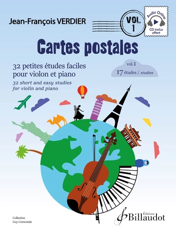 Cartes postales, violon. Volume 1 : 17 études Visual